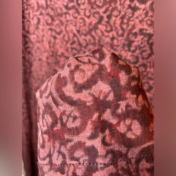 Peruvian Connection Floral Pattern Long Sleeve Maxi Dress Size Small Maroon/Pink - Picture 6 of 11